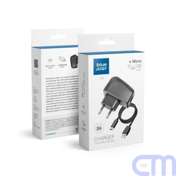 Travel Charger Micro USB Universal 2A with separate cable Blue Star Lite