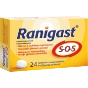 Ranigast kramtomosios tabletės S-O-S, 24 vnt. kaina