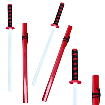 Medinis kardas katana, 70 cm, raudonas