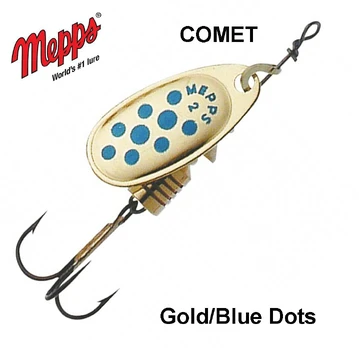 Blizgė Mepps Comet Gold Blue Dots 8 g