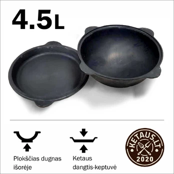 Uzbekiškas 4,5L kazanas su dangčiu-keptuvė DKP4