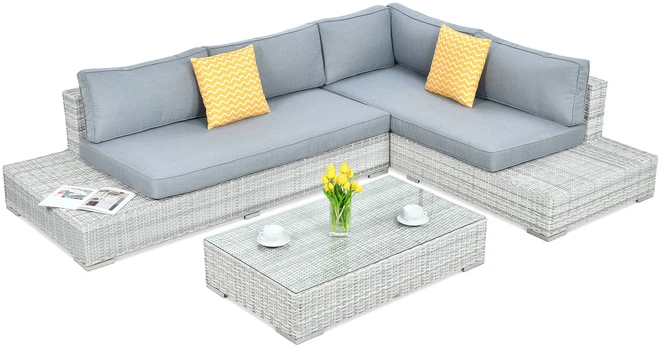 Lauko baldų komplektas VERONA BASIC, Baltas Pilkas