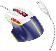 HOCO gaming wire USB A computer pelė 3600DPI baltas mėlynas kaina