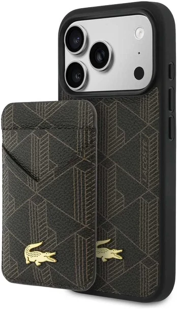 Dėklas Lacoste PVC Blend MagSafe Case + Wallet for iPhone 17 Pro Brown