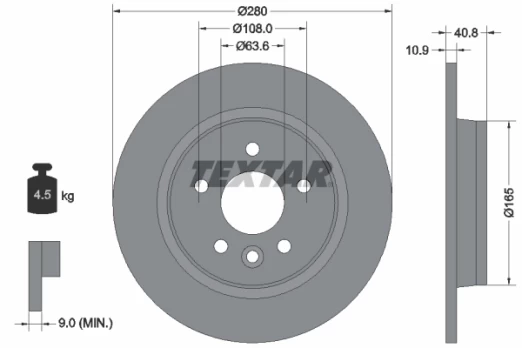 TEXTAR 92255603 Brake Disc