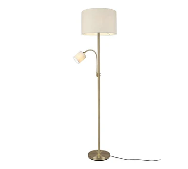 Trio-Lighting Hotel E27+E14 matt brass stāvlampa