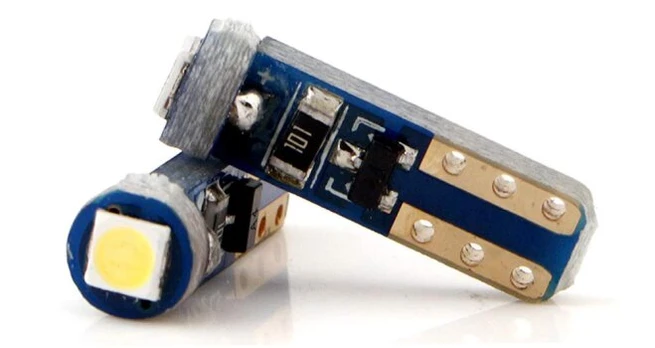 LED lemputės T5, 3SMD, PCB, mėlynos