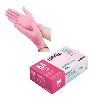 Nitrilo pirštinės Santex Nitriflex, rožinės