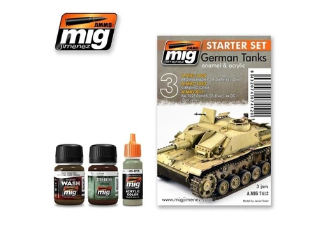 AMMO by MIG Jimenez AMMO MIG - Sendinimo rinkinys GERMAN TANKS - STARTER SET, 7412