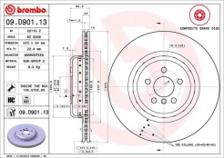 Stabdžių diskas BREMBO 09.D901.13 kaina