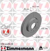 Stabdžių diskas ZIMMERMANN 370.4409.20 kaina