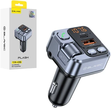 Oem Blavec FM Transmitter Flash TR-05 MP3, Bluetooth - USB + Type C - PD 30W (TFMFTR05-B) juodas