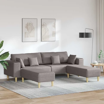 Audinio Sofa su pagalve 3 pcs Taupe 208 cm audinys