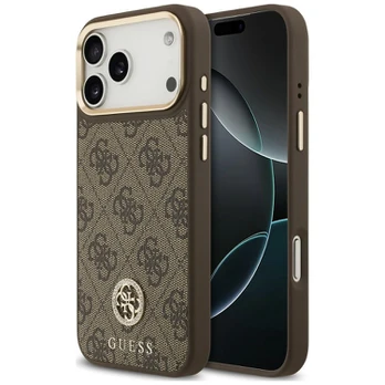 Case Guess 4G Strass Logo MagSafe for iPhone 18 Pro Max / 17 Pro Max brown