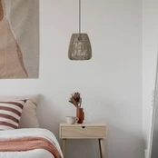 "PR Home Saigon" pakabinamas šviestuvas, rotango išvaizdos, pilkos