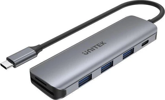 UNITEK Hub USB-C 3xUSB 3.1 Gen1 PD 100W SD Micro SD H1107C