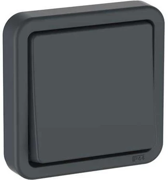Lauritz Knudsen OPUS® 74 afbryder 1-polet IP44, antracitgrå
