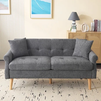 Dvivietė sofa, Chenille audinys, 162x74x77 cm, 1 vnt
