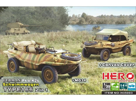 Vokiškas Schwimmwagen Type 166 2in1 plastikinis modelis 1/35