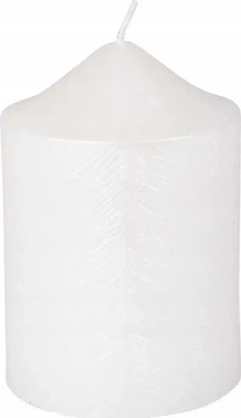 Candle white 10x7x7cm