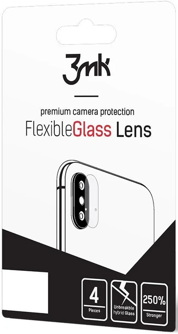 Telefono apsauginis stiklas 3MK Flexible Glass Lens, 7H