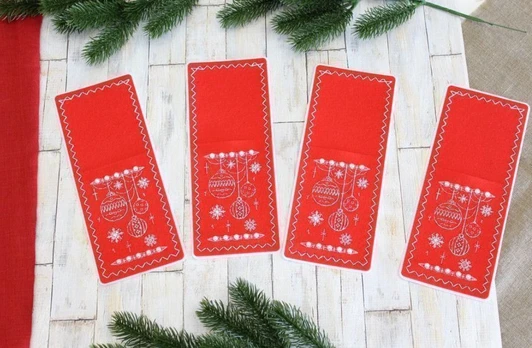 Christmas patterns. Set for serving cutlery. 4 pcs ST-1014