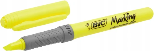 Geltonas neoninis žymeklis Bic Grip, 1 vnt.