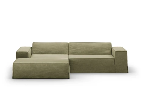 Modular Left Corner Sofa, "Jodie", 3 Seats, 224x166x70, Light Green
