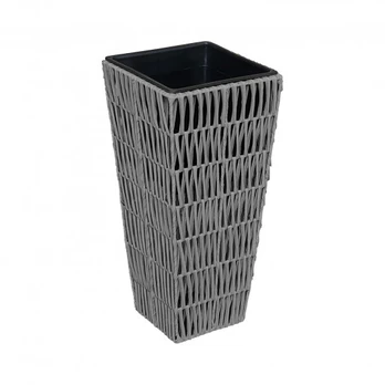Vazonas WICKER 28x28xH50cm, pilka