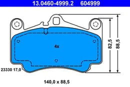 ATE 13.0460-4999.2 Brake pad set