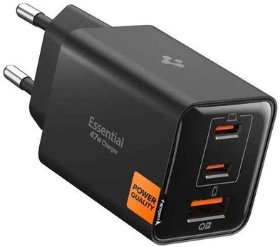 Dėklas Spigen Essential 47W Wall Charger EE473EU, juodas