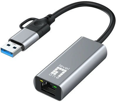 Level One LevelOne Adapteris USB-C + USB-A -> RJ45 10/100/1000/2500 gr