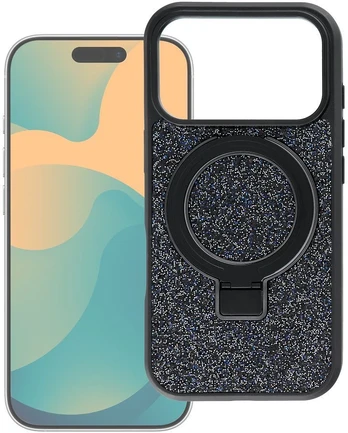 Dėklas Oem Case for iPhone 18 Pro / 17 Pro Quartz Circle Stand Mag Cover juodas