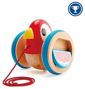 Stumiamas žaislas Hape Pull Along Bird E0360, 12.1 cm, įvairių spalvų