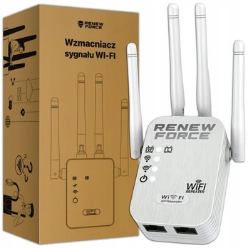 Wi-Fi stiprintuvas Repeater 300 Mb/s 2,4 GHz didelis aprėptis 4 antenos