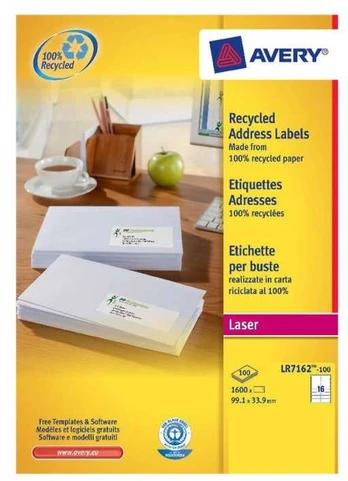 Avery Zweckform Avery QuickPEEL, Baltas, A4, 99.1 mm, 33.9 mm, 1600 pc(s), 100 sheets