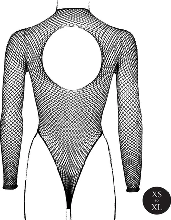 Shots Body with Fishnet Structure and Turtle Neck - OS - Juodas