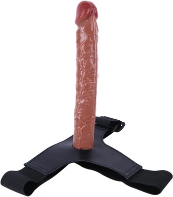 Varpos imitatorius Strap On Long Dildo, rudas