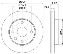 Stabdžių diskas HELLA PAGID 8DD 355 111-351
