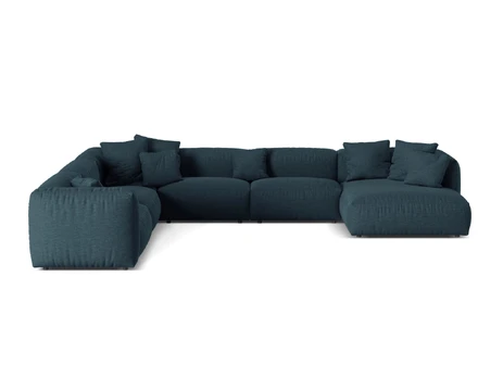 Modular Left Corner Sofa, "Martina", 6 Seats, 404x312x75, Blue Jeans