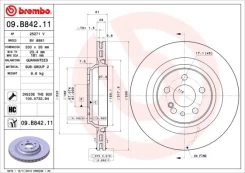 Stabdžių diskas BREMBO 09.B842.11 kaina
