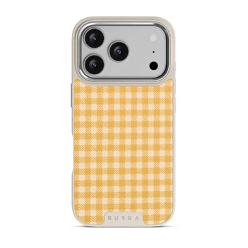 Tuscan Sun - Yellow Plaid iPhone 17 Pro Case, Elite Light (MagSafe) / Silver