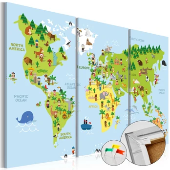Artgeist Kamštinis paveikslas - Children's World [Cork Map] 120x80