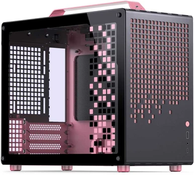 Jonsplus Z20 Micro-ATX Gehäuse, mit Tragegriff - juodas/pink