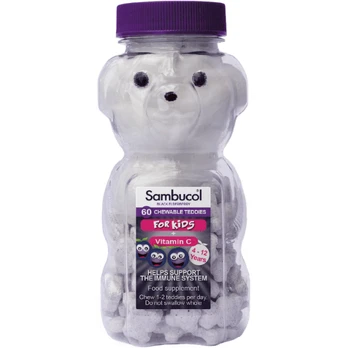 SAMBUCOL KIDS TEDDIES kramtomosios tabletės, 60 tab.