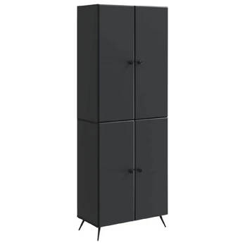Spintelė 2 pcs Juoda Apdirbta mediena