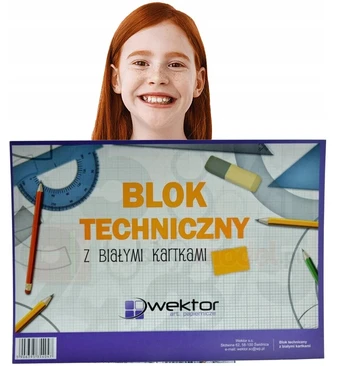 Astra Baltas universalus techninis bloknotas A4 mokyklai