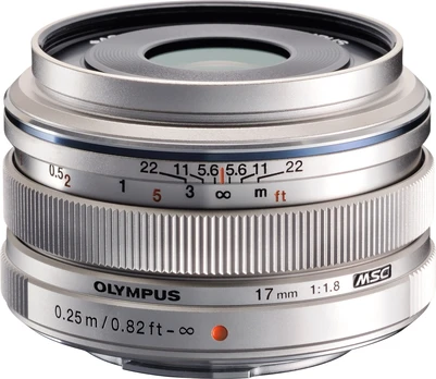 Olympus M.Zuiko Digital 17mm f/1.8, silver
