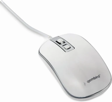 Gembird optinė USB pelė MUS-4B-06-WS Balta/Sidabrinė