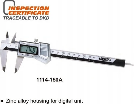 Insize Dydis CALIPER 150 SKAITMENŲ 6 SQ / ROLL / cinko dėklas / CERT.